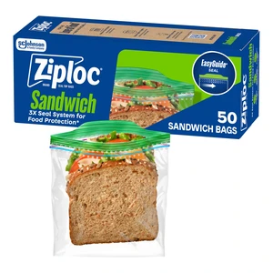 Ziploc Sandwich and Snack Bags, Easy Open and Close, Plastic Food Storage, 50 Count Ziploc Sandwich and Snack Bags, Easy Open and Close, Plastic Food Storage, 50 Count