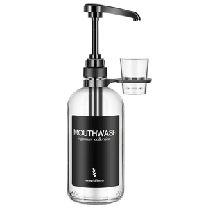 Clear Glass Mouthwash Dispenser with Black Cup Holder and Pump, 16 Oz Rustic Boho Mouthwash Dispenser for Bathroom Farmhouse Decor - 1 Pack Clear Glass Mouthwash Dispenser with Black Cup Holder and Pump, 16 Oz Rustic Boho Mouthwash Dispenser for Bathroom Farmhouse Decor - 1 Pack