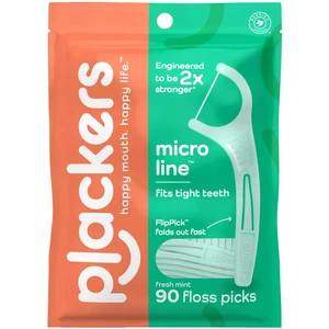PLACKERS Micro Mint Freshens Breath, Dental Flossers Mint 90 Each PLACKERS Micro Mint Freshens Breath, Dental Flossers Mint 90 Each