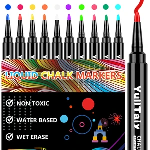 Liquid Chalk Markers for Acrylic Calendar Planning Board, Dry Erase Board Whiteboard, Glass, Mirror, 1mm Fine Points, Easy Wet Erase (10 Color) Liquid Chalk Markers for Acrylic Calendar Planning Board, Dry Erase Board Whiteboard, Glass, Mirror, 1mm Fine Points, Easy Wet Erase (10 Color)