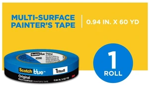 Scotch Blue Painter's Tape 0.94in x 60yd 1 Pack Original Multi-Surface Paint Supplies Scotch Blue Painter's Tape 0.94in x 60yd 1 Pack Original Multi-Surface Paint Supplies