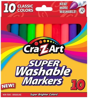 Cra-Z-Art Classic Broad Line Washable Markers, 10 Count, Multicolor Cra-Z-Art Classic Broad Line Washable Markers, 10 Count, Multicolor