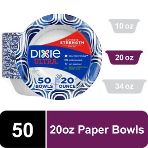 Dixie Ultra Disposable Paper Bowls, 20 oz, Multi-Color, 50 Count Dixie Ultra Disposable Paper Bowls, 20 oz, Multi-Color, 50 Count