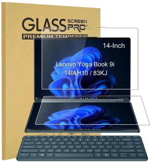 2-Pack (Tempered Glass) Screen Protector for 2025 New Lenovo Yoga Book 9i Dual (14IAH10) 2-in-1 Laptop 14 Inch-(1 Sets - Primary and Secondary Screens) -Ultra Clear, 9H Hardness, Anti Scratch 2-Pack (Tempered Glass) Screen Protector for 2025 New Lenovo Yoga Book 9i Dual (14IAH10) 2-in-1 Laptop 14 Inch-(1 Sets - Primary and Secondary Screens) -Ultra Clear, 9H Hardness, Anti Scratch