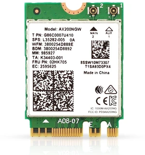 HighZer0 Electronics AX200 Wi-Fi 6 Adapter ^^ Dual-Band 802.11ax M.2 WiFi Card for PC ^^ Up to 2.4 Gbps ^^ No vPro ^^ Supports Bluetooth 5.2 & Intel, AMD AX200NGW HighZer0 Electronics AX200 Wi-Fi 6 Adapter ^^ Dual-Band 802.11ax M.2 WiFi Card for PC ^^ Up to 2.4 Gbps ^^ No vPro ^^ Supports Bluetooth 5.2 & Intel, AMD AX200NGW