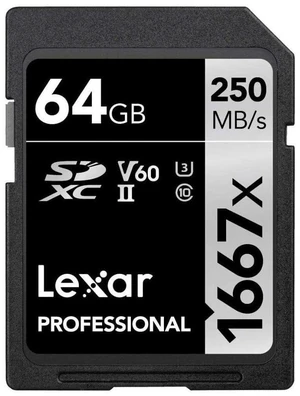 Lexar 64GB Professional 1667x SD Card, UHS-II, C10, U3, V60, Full HD, 4K, Up To 250MB/s Read SDXC Memory Card, for Professional Photographer, Videographer, Enthusiast (LSD64GCBNA1667) Lexar 64GB Professional 1667x SD Card, UHS-II, C10, U3, V60, Full HD, 4K, Up To 250MB/s Read SDXC Memory Card, for Professional Photographer, Videographer, Enthusiast (LSD64GCBNA1667)