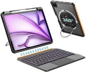 iPad Keyboard Case for Air 13 inch (M4/M3/M2, 2026/2025/2024), Pro 12.9 6/5/4/3rd Gen, Magnetic Detachable Bluetooth Keyboard, Multi-Touch Trackpad, 360 Adjustable Stand, Backlit, Pencil Holder(Black) iPad Keyboard Case for Air 13 inch (M4/M3/M2, 2026/2025/2024), Pro 12.9 6/5/4/3rd Gen, Magnetic Detachable Bluetooth Keyboard, Multi-Touch Trackpad, 360 Adjustable Stand, Backlit, Pencil Holder(Black)