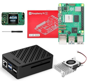 SANOOV Raspberry Pi 5 4GB Kit, 4GB RAM Single Board Computer with Active Cooler and ABS Case, Complete Raspberry Pi 5 Starter Kit for IoT Robotics Retro Gaming SANOOV Raspberry Pi 5 4GB Kit, 4GB RAM Single Board Computer with Active Cooler and ABS Case, Complete Raspberry Pi 5 Starter Kit for IoT Robotics Retro Gaming