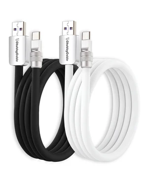 chubbycable 120W Silicone USB A to C Cable, 2 Pack, Black+White, 19.6FT chubbycable 120W Silicone USB A to C Cable, 2 Pack, Black+White, 19.6FT