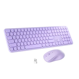 FCPLU Retro Wireless Keyboard and Mouse Combo Purple FCPLU Retro Wireless Keyboard and Mouse Combo Purple