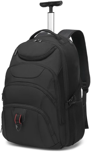 Boavan Rolling Backpack,17 inch Water Resistant Wheeled Backpack,Carry on Luggage Business Bag, Overnight College Computer Trolley Suitcase for Men Women Adults to TravelBlack Boavan Rolling Backpack,17 inch Water Resistant Wheeled Backpack,Carry on Luggage Business Bag, Overnight College Computer Trolley Suitcase for Men Women Adults to TravelBlack