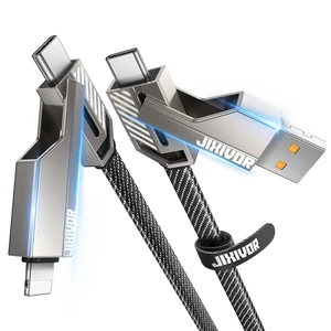 Jixivor 5FT 4 in 1 Multi Charging Cable, 60W USB A/C to C/Lightning Cable Combo, Support High-Speed Charging & Fast Data Transfer, CarPlay & Android Auto, Multi Charger Cord for iPhone/Samsung/i Jixivor 5FT 4 in 1 Multi Charging Cable, 60W USB A/C to C/Lightning Cable Combo, Support High-Speed Charging & Fast Data Transfer, CarPlay & Android Auto, Multi Charger Cord for iPhone/Samsung/i