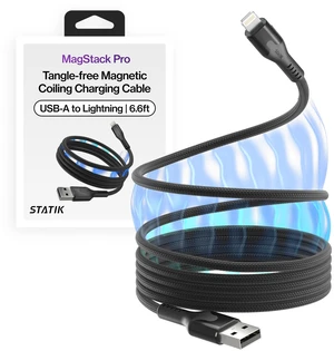 Statik MagStack USB A to Lightning Coiling Magnetic Charging Cable, 12W Statik MagStack USB A to Lightning Coiling Magnetic Charging Cable, 12W