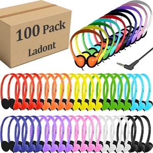 Ladont 100 Pack Classroom Headphones Bulk for Students Kids Schools, Wholesale Wired Multi Color 3.5mm On Ear Class Set Headphones for Library Chromebook Laptop PC Computer Ladont 100 Pack Classroom Headphones Bulk for Students Kids Schools, Wholesale Wired Multi Color 3.5mm On Ear Class Set Headphones for Library Chromebook Laptop PC Computer