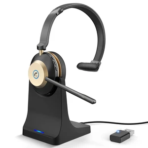 Earbay Wireless Headset with Mic for Work Bluetooth Headphones with Noise Canceling & Mute, USB Dongle, Charging Base, 45H Battery, Trucker Bluetooth Headset for PC/Laptop/Phone/Teams/Zoom Earbay Wireless Headset with Mic for Work Bluetooth Headphones with Noise Canceling & Mute, USB Dongle, Charging Base, 45H Battery, Trucker Bluetooth Headset for PC/Laptop/Phone/Teams/Zoom