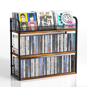 Alyoen 3-Tier CD Holder, CD Storage Rack, CD Organizer with Display Top Shelf, CD Case Holder for Home Office, Holds Up to 102 CDs Standard, DVD Storage Rack Ideal for Music Enthusiasts Alyoen 3-Tier CD Holder, CD Storage Rack, CD Organizer with Display Top Shelf, CD Case Holder for Home Office, Holds Up to 102 CDs Standard, DVD Storage Rack Ideal for Music Enthusiasts