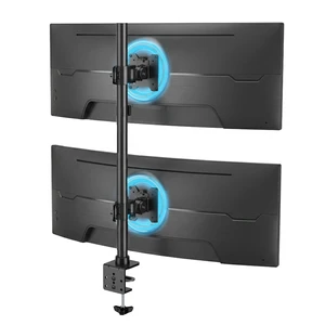 Mount-It! Dual Ultrawide Monitor Mount, Vertical Stacking Heavy Duty Desk Stand for 17-49" Screens up to 44 lbs, VESA 75x75 100x100, Tilt Swivel Rotate, Portrait and Landscape Mount-It! Dual Ultrawide Monitor Mount, Vertical Stacking Heavy Duty Desk Stand for 17-49" Screens up to 44 lbs, VESA 75x75 100x100, Tilt Swivel Rotate, Portrait and Landscape