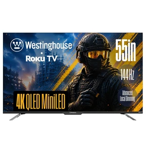 Westinghouse 55 Inch Mini LED 4K UHD Roku Smart TV Max, Native 144Hz Refresh Rate, VRR & ALLM Gaming, QLED Quantum Color, Dolby Vision HDR, Local Dimming, MEMC Motion, Apple AirPlay 2 & HomeKit Westinghouse 55 Inch Mini LED 4K UHD Roku Smart TV Max, Native 144Hz Refresh Rate, VRR & ALLM Gaming, QLED Quantum Color, Dolby Vision HDR, Local Dimming, MEMC Motion, Apple AirPlay 2 & HomeKit