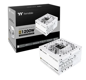 Thermaltake Toughpower GT 1200W; ATX 3.1; x2 Native PCIe 5.1 12V-2x6; Full Modular; Flat Cables; Color Matched Connectors; Japanese Main Capacitors; 80 Plus Gold; 140mm; Snow; PS-TPT-1200FNF Thermaltake Toughpower GT 1200W; ATX 3.1; x2 Native PCIe 5.1 12V-2x6; Full Modular; Flat Cables; Color Matched Connectors; Japanese Main Capacitors; 80 Plus Gold; 140mm; Snow; PS-TPT-1200FNF