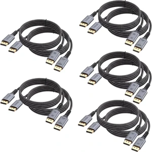 DisplayPort 1.4 Cable 10 Pack, 6.6FT 32.4Gbps HBR3, 8K@60Hz, 4K@240Hz DisplayPort 1.4 Cable 10 Pack, 6.6FT 32.4Gbps HBR3, 8K@60Hz, 4K@240Hz