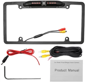 License Plate Backup Camera, Night Vision Rear View Camera with 8 LEDs 170 Viewing Angle, Waterproof Backup Rear Camera for Cars, Universal Reversing Assist Security License Plate Backup Camera, Night Vision Rear View Camera with 8 LEDs 170 Viewing Angle, Waterproof Backup Rear Camera for Cars, Universal Reversing Assist Security