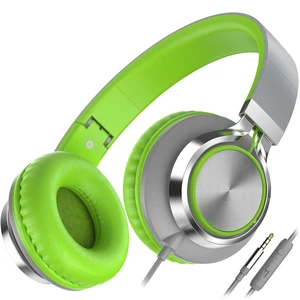 Wired Headphones with Mic for School Kids Boys Girls Teen 3.5mm, GreyGreen Wired Headphones with Mic for School Kids Boys Girls Teen 3.5mm, GreyGreen