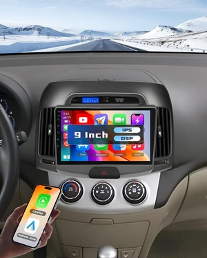 Hikity Double Din Car Stereo for Hyundai Elantra 2007-2010 9 Inch IPS Touch Screen Wireless Carplay Android Auto Car Radio DSP Bluetooth FM RDS SWC AHD Backup Camera Color Backlight Settings Hikity Double Din Car Stereo for Hyundai Elantra 2007-2010 9 Inch IPS Touch Screen Wireless Carplay Android Auto Car Radio DSP Bluetooth FM RDS SWC AHD Backup Camera Color Backlight Settings