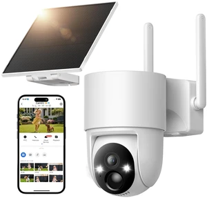 Tical Wireless Security Camera Outdoor, 4MP Solar Outdoor Security Camera, 24/7 Continuous Recording, 2.4GHz WiFi, 360 PTZ, Color Night Vision, PIR Motion Alerts, 2-Way Audio, White Tical Wireless Security Camera Outdoor, 4MP Solar Outdoor Security Camera, 24/7 Continuous Recording, 2.4GHz WiFi, 360 PTZ, Color Night Vision, PIR Motion Alerts, 2-Way Audio, White