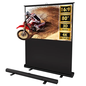 VISULAPEX 80 inch 16:9 Manual Floor Rising Pull Up Projector Screen Indoor VISULAPEX 80 inch 16:9 Manual Floor Rising Pull Up Projector Screen Indoor