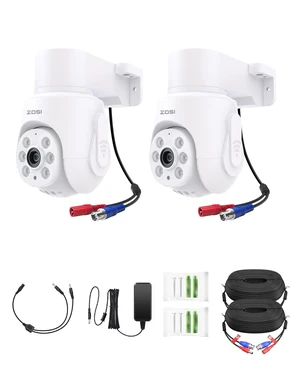 ZOSI 2 Pack 360View Pan Tilt 1080P Wired Analog HD TVI Security Camera Outdoor Indoor,65ft Night Vision,One-Way Audio,Only Compatible with Same Brand 1080P,5MP and 4K CCTV DVR Systems ZOSI 2 Pack 360View Pan Tilt 1080P Wired Analog HD TVI Security Camera Outdoor Indoor,65ft Night Vision,One-Way Audio,Only Compatible with Same Brand 1080P,5MP and 4K CCTV DVR Systems