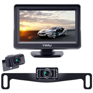 YIMU Backup Camera System with License Plate Backup Reverse Camera, Easy Installation, Plug & Play, DIY Guide Lines, 150 Wide Angle, Night Vision, IP69K Waterproof, Optional Dual Bracket K4302 YIMU Backup Camera System with License Plate Backup Reverse Camera, Easy Installation, Plug & Play, DIY Guide Lines, 150 Wide Angle, Night Vision, IP69K Waterproof, Optional Dual Bracket K4302