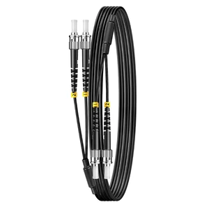 FiberPrime-Outdoor OS2 ST to ST Single Mode Fiber Patch Cable, 100FT/31M FiberPrime-Outdoor OS2 ST to ST Single Mode Fiber Patch Cable, 100FT/31M