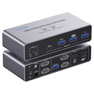 KVM Switch 2 Monitors for Desktop and Laptop, Dual Monitor USB C KVM Switch KVM Switch 2 Monitors for Desktop and Laptop, Dual Monitor USB C KVM Switch