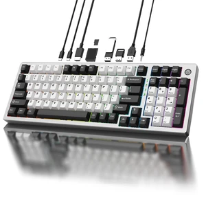 Sequin XQT FH98 Aluminum Mechanical Keyboard with USB-C Hub, Fingerprint Reader for Windows 10/11 Hello,Full Size,Docking Station with 4K HDMI,USB 3.0,PD100W,Triple-Mode,Anodized Silver Sequin XQT FH98 Aluminum Mechanical Keyboard with USB-C Hub, Fingerprint Reader for Windows 10/11 Hello,Full Size,Docking Station with 4K HDMI,USB 3.0,PD100W,Triple-Mode,Anodized Silver