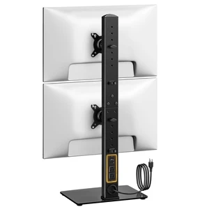 monTEK Powered Stacked Dual Monitor Stand for 17-32", Glass Base monTEK Powered Stacked Dual Monitor Stand for 17-32", Glass Base