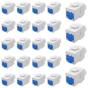 Enmane Cat6 Keystone Jack (EC Listed) RJ45 Keystone Jack Tool-Less for Cat6, Cat5e, Cat5 Cabling White(24-Pack) (CAT6) Enmane Cat6 Keystone Jack (EC Listed) RJ45 Keystone Jack Tool-Less for Cat6, Cat5e, Cat5 Cabling White(24-Pack) (CAT6)