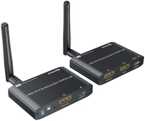 200M/650Ft Wireless HDMI KVM Transmitter and Receiver 1080P@60Hz HDMI & USB Wireless Video & Audio & Keyboard Mouse Extender PC to TV Sender and Receiver with Local Loop-Out 200M/650Ft Wireless HDMI KVM Transmitter and Receiver 1080P@60Hz HDMI & USB Wireless Video & Audio & Keyboard Mouse Extender PC to TV Sender and Receiver with Local Loop-Out