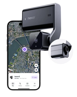 Nexar beam2 Dash Cam - 2K QHD LTE Connected Unlimited Cloud Storage Live Streaming Parking Mode Night Vision - Front & Cabin Cam - Includes $25 OBD Kit for Continuous Power (128GB Internal Storage) Nexar beam2 Dash Cam - 2K QHD LTE Connected Unlimited Cloud Storage Live Streaming Parking Mode Night Vision - Front & Cabin Cam - Includes $25 OBD Kit for Continuous Power (128GB Internal Storage)