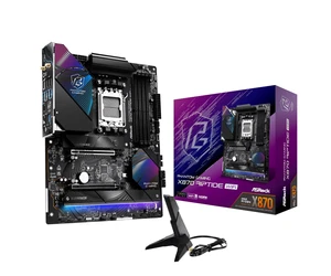 ASRock Phantom Gaming X870 Riptide WiFi 7 AMD Ryzen Socket AM5 ATX Motherboard DDR5 DIMMs 8000 MHz 256 GB USB4 M.2 SATA3 6.0 Gb/s ASRock Phantom Gaming X870 Riptide WiFi 7 AMD Ryzen Socket AM5 ATX Motherboard DDR5 DIMMs 8000 MHz 256 GB USB4 M.2 SATA3 6.0 Gb/s