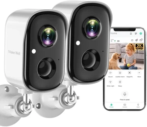 Security Cameras Wireless Outdoor, 2K Indoor Cameras for Home Security Battery Powered, AI Motion Detection, Color Night Vision, 2-Way Talk, Spotlight Siren Alarm, Cloud & SD Storage-Snow White Security Cameras Wireless Outdoor, 2K Indoor Cameras for Home Security Battery Powered, AI Motion Detection, Color Night Vision, 2-Way Talk, Spotlight Siren Alarm, Cloud & SD Storage-Snow White