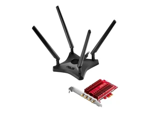 ASUS PCE-AC88 Dual-Band 4x4 AC3100 WiFi PCIe Adapter with Heat Sink and External Magnetic Antenna Base Allows Flexible Antenna Placement to Maximize Coverage ASUS PCE-AC88 Dual-Band 4x4 AC3100 WiFi PCIe Adapter with Heat Sink and External Magnetic Antenna Base Allows Flexible Antenna Placement to Maximize Coverage