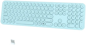 Quiet Wireless Keyboard, Round Keycaps, Low Profile Slim Design (Blue) Quiet Wireless Keyboard, Round Keycaps, Low Profile Slim Design (Blue)