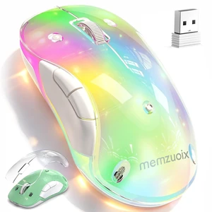 qaf 2.4G Wireless RGB LED Rechargeable Mouse, Transparent Computer Mouse with Detachable Magnetic Cover, 1400 DPI Optical Tracking, 5 Buttons, USB Receiver for Laptop PC Desktop MacBook (Green) qaf 2.4G Wireless RGB LED Rechargeable Mouse, Transparent Computer Mouse with Detachable Magnetic Cover, 1400 DPI Optical Tracking, 5 Buttons, USB Receiver for Laptop PC Desktop MacBook (Green)