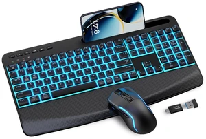 SABLUTE Wireless Backlit Keyboard and Mouse Combo, Rechargeable Quiet SABLUTE Wireless Backlit Keyboard and Mouse Combo, Rechargeable Quiet