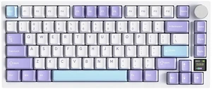ATTACK SHARK X820 Ultra 75% Wireless Gaming Mechanical Keyboard Hot-Swappable Gasket Mount RGB Backlit BT/2.4G/Wired Custom Keyboard with Smart TFT Display&Knob QMK Driver-Starlight White&Gift ATTACK SHARK X820 Ultra 75% Wireless Gaming Mechanical Keyboard Hot-Swappable Gasket Mount RGB Backlit BT/2.4G/Wired Custom Keyboard with Smart TFT Display&Knob QMK Driver-Starlight White&Gift