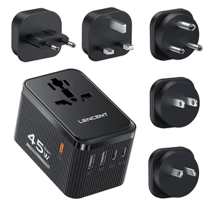 LENCENT 45W Universal Travel Adapter Kit, Worldwide Adapter Type D/G/C/I/A LENCENT 45W Universal Travel Adapter Kit, Worldwide Adapter Type D/G/C/I/A
