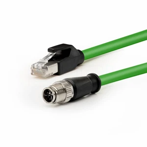 DRRI M12 X-Coded 8Pin Male to RJ45 Ethernet Cat6 Network Cable for Cognex Vision Industrial Camera, Barcode Scanner Readers and Automation Sensor Applications, IP67 High Flex Durable Shielded Ca DRRI M12 X-Coded 8Pin Male to RJ45 Ethernet Cat6 Network Cable for Cognex Vision Industrial Camera, Barcode Scanner Readers and Automation Sensor Applications, IP67 High Flex Durable Shielded Ca