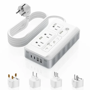 2000W Voltage Converter US to Europe, 220v to 110v Converter for International Travels (White) 2000W Voltage Converter US to Europe, 220v to 110v Converter for International Travels (White)