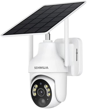 SEHMUA 2K Solar Security Camera Wireless Outdoor, 1 Pack 360 View Pan/Tilt WiFi Security Camera Outside with Color Night Vision, Easy to Install, PIR Alarm, 2-Way Audio, White SEHMUA 2K Solar Security Camera Wireless Outdoor, 1 Pack 360 View Pan/Tilt WiFi Security Camera Outside with Color Night Vision, Easy to Install, PIR Alarm, 2-Way Audio, White