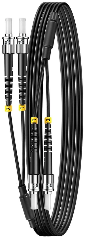 FiberPrime-Outdoor OS2 ST to ST Single Mode Fiber Patch Cable, 70FT/22M FiberPrime-Outdoor OS2 ST to ST Single Mode Fiber Patch Cable, 70FT/22M